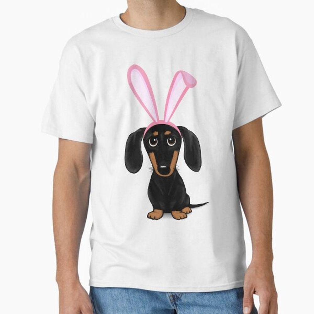 Funny Easter Dog Black And Tan Dachshund With Easter Bunny Ears Awesome Shirt Funny Easter Dog Black And Tan Dachshund With Easter Bunny Ears Awesome Shirt